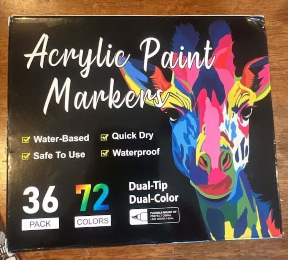 36 Pack 72 Colors Dual-Tip Acrylic Paint Markers Set